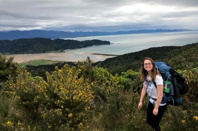 Emmy Thiem ’19 on a hike in New Zeland